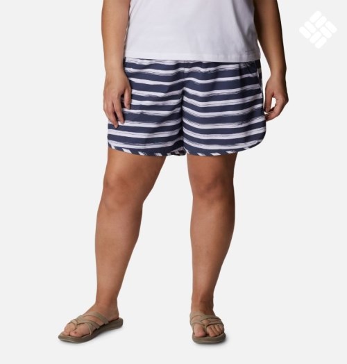 Columbia Bogata Bay Stretch Printed Shorts Dame Stripete | Plus Size 01724D